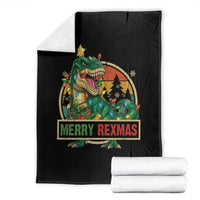 Funny Christmas Dinosaur Throw Blanket Merry Rexmas Dino Xmas Tree - Wonder Print Shop