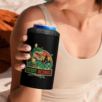 Funny Christmas Dinosaur 4 in 1 Can Cooler Tumbler Merry Rexmas Dino Xmas Tree - Wonder Print Shop