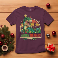 Funny Christmas Dinosaur T Shirt Merry Rexmas Dino Xmas Tree - Wonder Print Shop