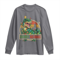 Funny Christmas Dinosaur Long Sleeve Shirt Merry Rexmas Dino Xmas Tree - Wonder Print Shop