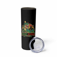 Funny Christmas Dinosaur Skinny Tumbler Merry Rexmas Dino Xmas Tree - Wonder Print Shop