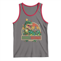 Funny Christmas Dinosaur Tank Top Merry Rexmas Dino Xmas Tree - Wonder Print Shop