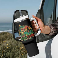 Funny Christmas Dinosaur Tumbler With Handle Merry Rexmas Dino Xmas Tree - Wonder Print Shop