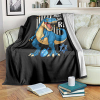 Funny Hanukkah Dinosaur Throw Blanket Menorasaurus Rex Jewish Holiday Chanukkah - Wonder Print Shop