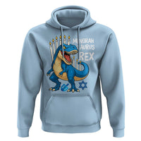 Funny Hanukkah Dinosaur Hoodie Menorasaurus Rex Jewish Holiday Chanukkah - Wonder Print Shop