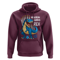 Funny Hanukkah Dinosaur Hoodie Menorasaurus Rex Jewish Holiday Chanukkah - Wonder Print Shop