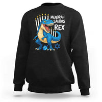 Funny Hanukkah Dinosaur Sweatshirt Menorasaurus Rex Jewish Holiday Chanukkah - Wonder Print Shop