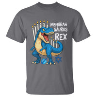 Funny Hanukkah Dinosaur T Shirt Menorasaurus Rex Jewish Holiday Chanukkah - Wonder Print Shop