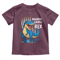 Funny Hanukkah Dinosaur Toddler T Shirt Menorasaurus Rex Jewish Holiday Chanukkah - Wonder Print Shop
