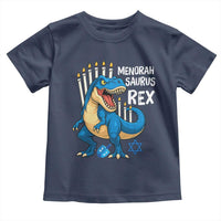 Funny Hanukkah Dinosaur Toddler T Shirt Menorasaurus Rex Jewish Holiday Chanukkah - Wonder Print Shop