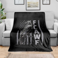 Funny F CAW F Crow Throw Blanket Vintage American Flag - Wonder Print Shop
