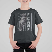 Funny F CAW F Crow T Shirt For Kid Vintage American Flag - Wonder Print Shop