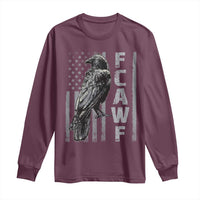 Funny F CAW F Crow Long Sleeve Shirt Vintage American Flag - Wonder Print Shop
