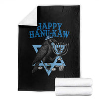 Funny Hanukkah Crow Throw Blanket Happy Hanukaw Jewish Holiday Chanukah Menorah - Wonder Print Shop