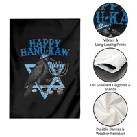 Funny Hanukkah Crow Garden Flag Happy Hanukaw Jewish Holiday Chanukah Menorah - Wonder Print Shop
