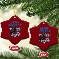 Funny Hanukkah Crow Ceramic Ornament Happy Hanukaw Jewish Holiday Chanukah Menorah - Wonder Print Shop