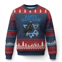 Funny Hanukkah Crow Ugly Christmas Sweater Happy Hanukaw Jewish Holiday Chanukah Menorah - Wonder Print Shop