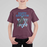 Funny Hanukkah Crow T Shirt For Kid Happy Hanukaw Jewish Holiday Chanukah Menorah - Wonder Print Shop