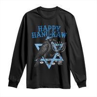 Funny Hanukkah Crow Long Sleeve Shirt Happy Hanukaw Jewish Holiday Chanukah Menorah - Wonder Print Shop