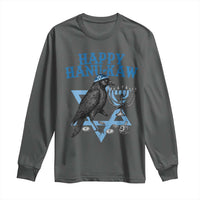 Funny Hanukkah Crow Long Sleeve Shirt Happy Hanukaw Jewish Holiday Chanukah Menorah - Wonder Print Shop
