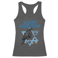 Funny Hanukkah Crow Racerback Tank Top Happy Hanukaw Jewish Holiday Chanukah Menorah - Wonder Print Shop