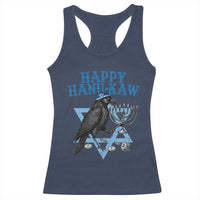 Funny Hanukkah Crow Racerback Tank Top Happy Hanukaw Jewish Holiday Chanukah Menorah - Wonder Print Shop