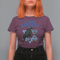 Funny Hanukkah Crow T Shirt For Women Happy Hanukaw Jewish Holiday Chanukah Menorah - Wonder Print Shop