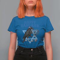 Funny Hanukkah Crow T Shirt For Women Happy Hanukaw Jewish Holiday Chanukah Menorah - Wonder Print Shop