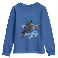 Funny Hanukkah Crow Youth Sweatshirt Happy Hanukaw Jewish Holiday Chanukah Menorah - Wonder Print Shop
