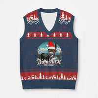 Xmas Italian Donkey V-Neck Knit Sweater Vest Funny Domick The Donkey Holiday Xmas - Wonder Print Shop