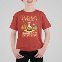 Funny Tacos Christmas Nativity Scene T Shirt For Kid Feliz Navitaco Mexican Food - Wonder Print Shop