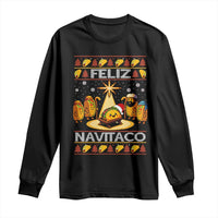 Funny Tacos Christmas Nativity Scene Long Sleeve Shirt Feliz Navitaco Mexican Food - Wonder Print Shop