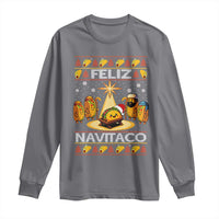 Funny Tacos Christmas Nativity Scene Long Sleeve Shirt Feliz Navitaco Mexican Food - Wonder Print Shop