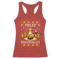 Funny Tacos Christmas Nativity Scene Racerback Tank Top Feliz Navitaco Mexican Food - Wonder Print Shop