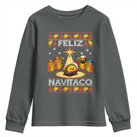 Funny Tacos Christmas Nativity Scene Youth Sweatshirt Feliz Navitaco Mexican Food - Wonder Print Shop