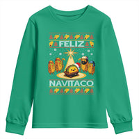 Funny Tacos Christmas Nativity Scene Youth Sweatshirt Feliz Navitaco Mexican Food - Wonder Print Shop