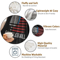 Pickleball Lover Vintage American Flag Throw Blanket 4th of July - Wonder Print Shop