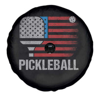 Pickleball Lover Vintage American Flag Spare Tire Cover 4th of July - Wonder Print Shop