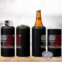 Pickleball Lover Vintage American Flag 4 in 1 Can Cooler Tumbler 4th of July - Wonder Print Shop