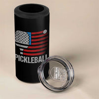 Pickleball Lover Vintage American Flag 4 in 1 Can Cooler Tumbler 4th of July - Wonder Print Shop