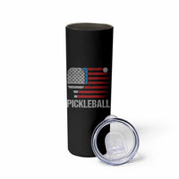 Pickleball Lover Vintage American Flag Skinny Tumbler 4th of July - Wonder Print Shop