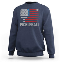 Pickleball Lover Vintage American Flag Sweatshirt 4th of July - Wonder Print Shop