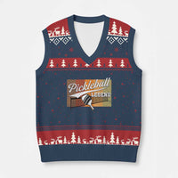 Funny Pickleball Legend V-Neck Knit Sweater Vest Pickleball Player Retro Sport Lover - Wonder Print Shop