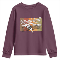 Funny Pickleball Legend Youth Sweatshirt Pickleball Player Retro Sport Lover - Wonder Print Shop