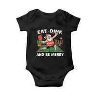 Funny Christmas Pickleball Baby Onesie Eat Dink And Be Merry Xmas Santa - Wonder Print Shop