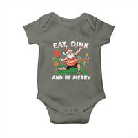 Funny Christmas Pickleball Baby Onesie Eat Dink And Be Merry Xmas Santa - Wonder Print Shop