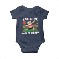 Funny Christmas Pickleball Baby Onesie Eat Dink And Be Merry Xmas Santa - Wonder Print Shop