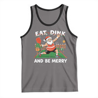 Funny Christmas Pickleball Tank Top Eat Dink And Be Merry Xmas Santa - Wonder Print Shop
