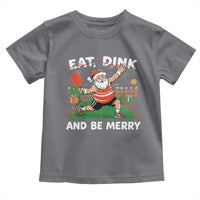 Funny Christmas Pickleball Toddler T Shirt Eat Dink And Be Merry Xmas Santa - Wonder Print Shop
