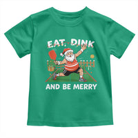 Funny Christmas Pickleball Toddler T Shirt Eat Dink And Be Merry Xmas Santa - Wonder Print Shop